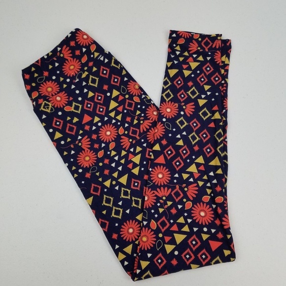 Lularoe OS Leggings Women One Size Blue Coral NWOT - Picture 1 of 5